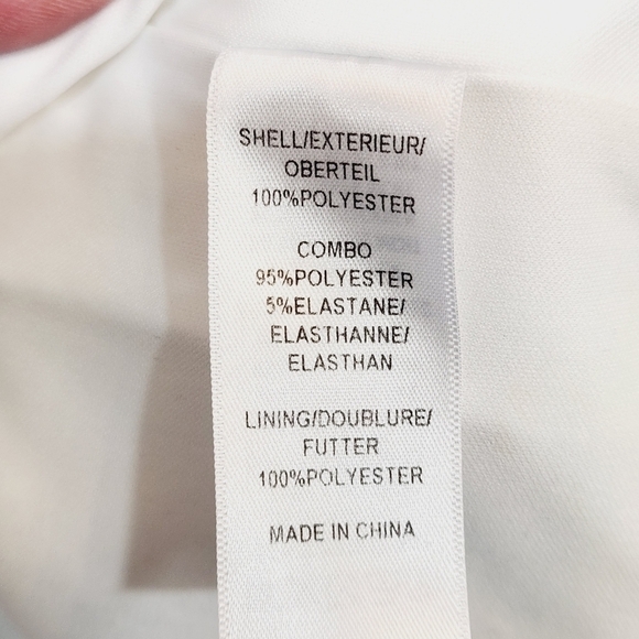 Adrianna PAPELLWhite Cap-Sleeve Illusion Lace Sheath Size 8 - Picture 16 of 16